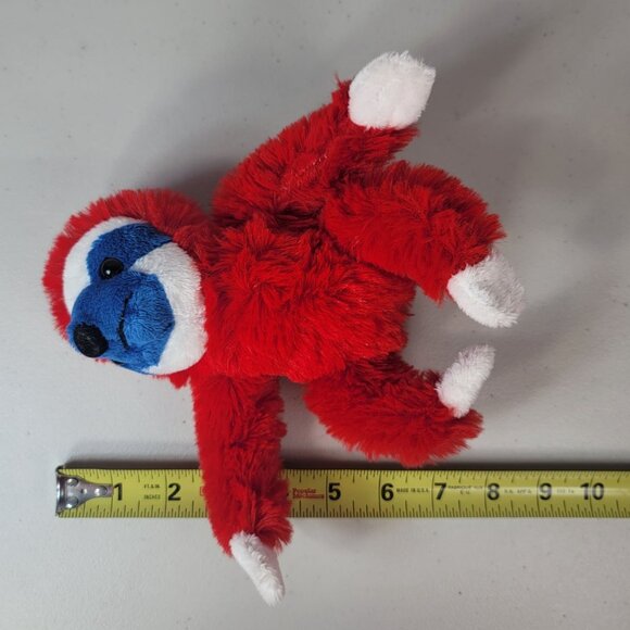Dan Dee Valentine's Day Sloth Plush Red 8" Blue Mask Face Sitting Stuffed Animal - Picture 10 of 10
